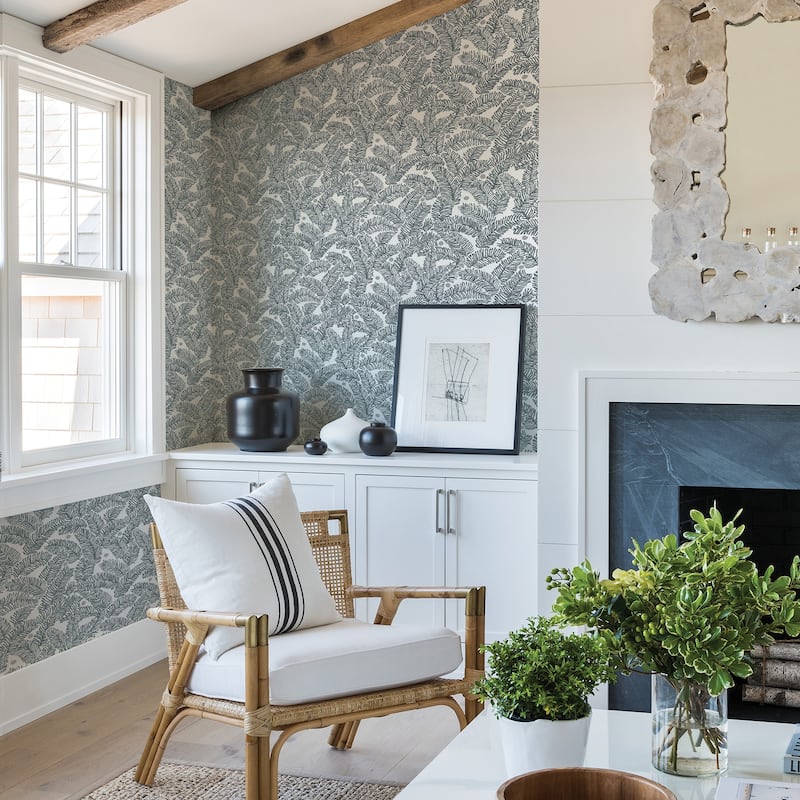 Lindsay, Athina Fern, 33 FT. L x 20.5In. W Wallpaper Roll - Grey