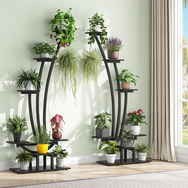 6-tier 2-piece Tall Plant Stand Shelf for Indoor Home Garden - Bed