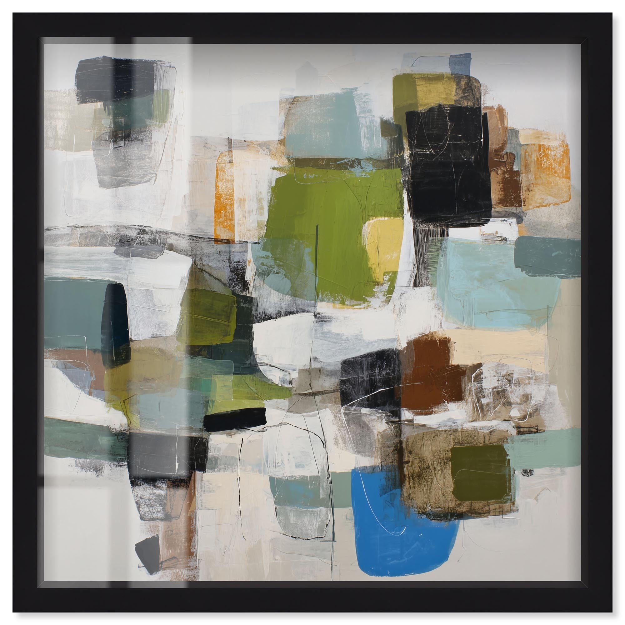 Mosaic of Shapes I Modern Wall Art Shadowbox Print by Art Remedy