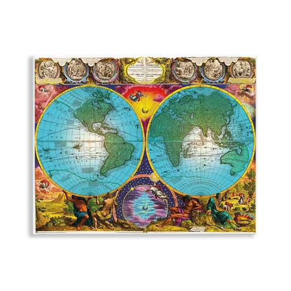 slide 2 of 7, Stupell World Creation Map Wall Plaque Art Design By Joseph Burgess 14 x 11