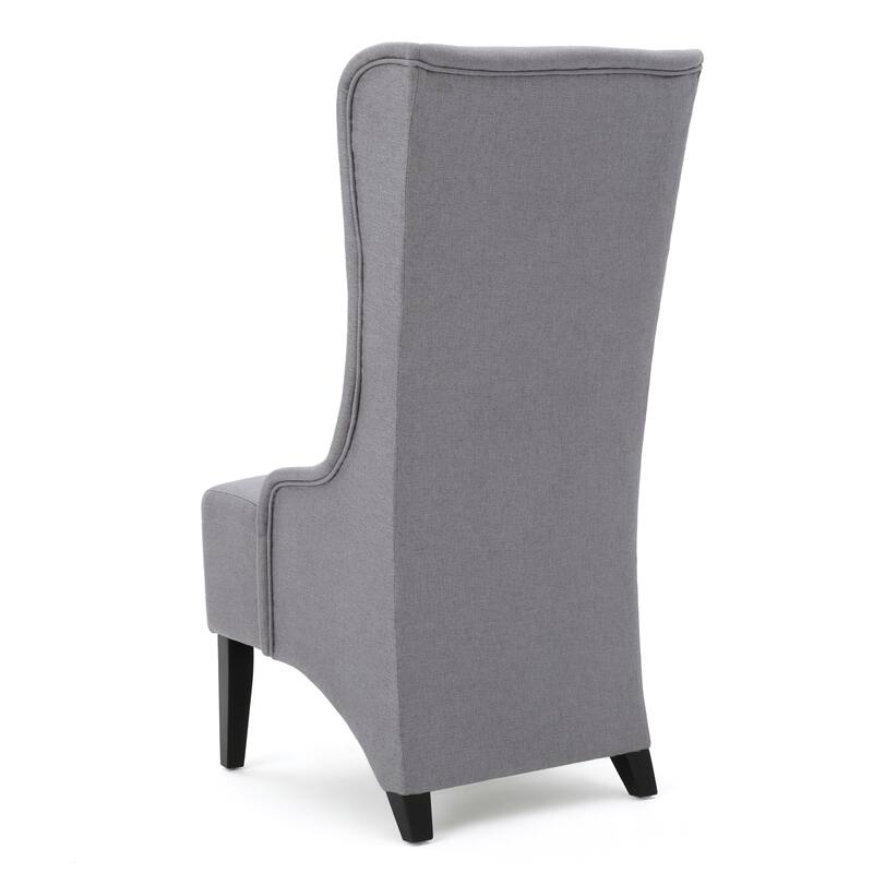 High Back Kitchen Side Chair, Winged Dining Chair with Tapered Birch Wood Legs, Glam Plum Dining Chair for Dining Room Kitchen