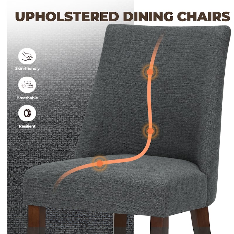 RENEWLINE Contemporary Dining Chair（Set of 2/4/6 - Upholstered Backrest & Wood Frame