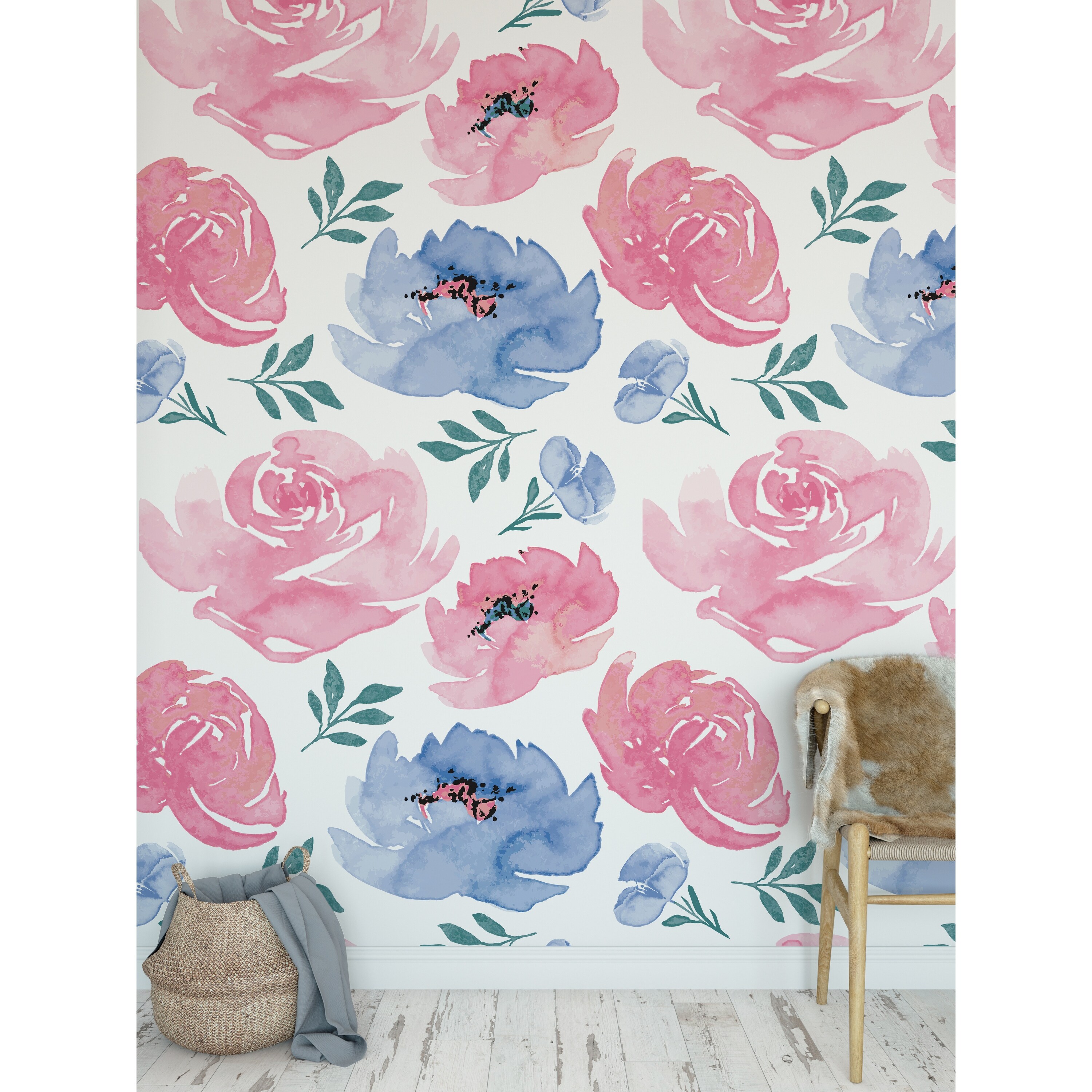 Shop Boho Floral Dance Light Pink Peel And Stick Wallpaper By Kavka Designs 2 X 16 On Sale Overstock 31638075