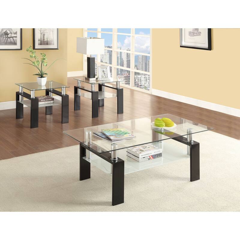 Dyer Rectangular Coffee And End Table Set - 3-piece set - Black
