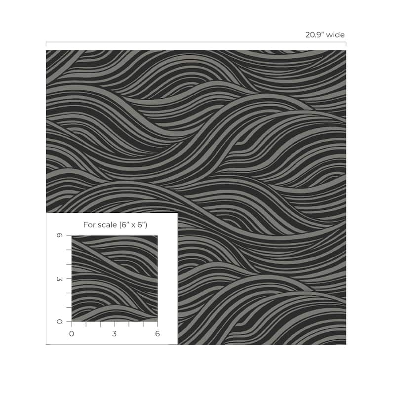 Seabrook Designs Melody Waves Non-Woven Unpasted Wallpaper