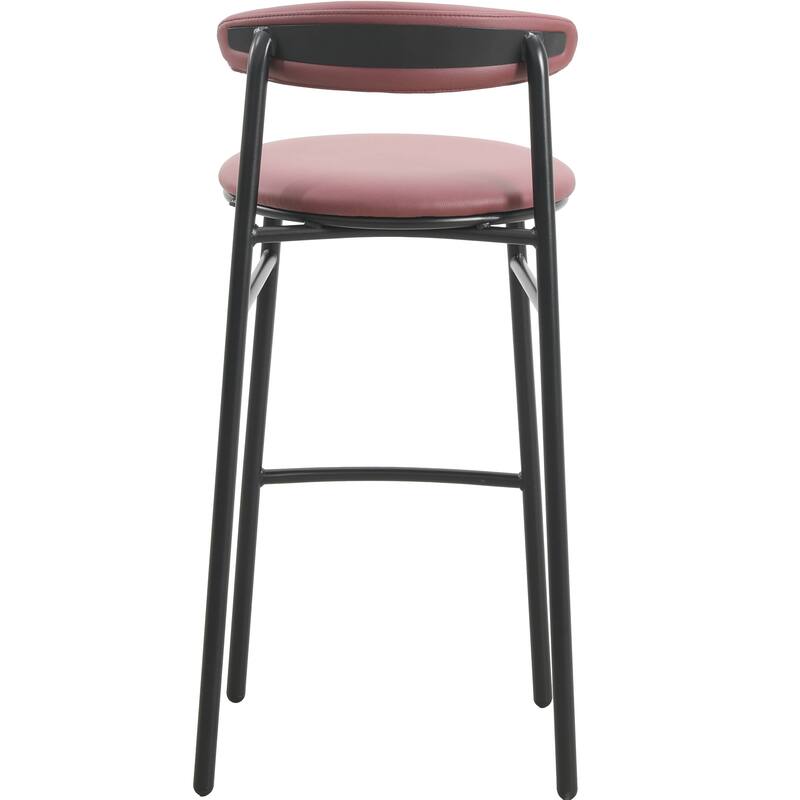 Polyster Bar Stool in Black Stainless Steel Lume Series by LeisureMod