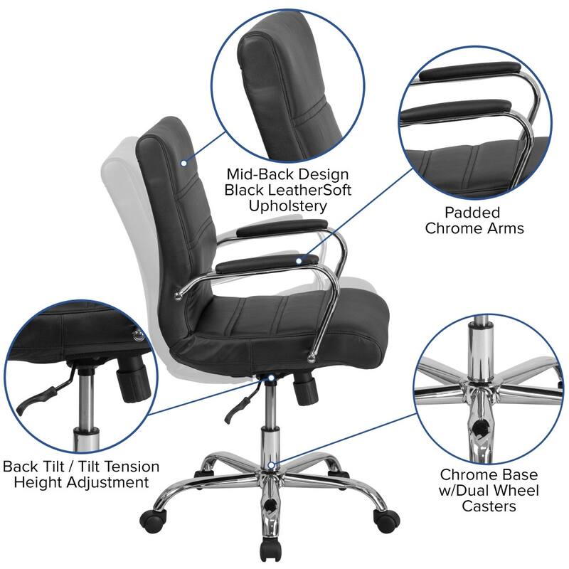 Mid-back LeatherSoft Executive Swivel Office Chair