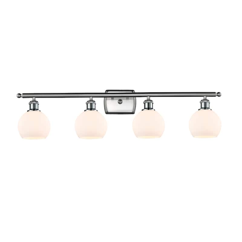 Innovations Lighting 516-4W-9-36 Athens Vanity Athens 4 Light 36" Wide - Brushed Satin Nickel / Matte White