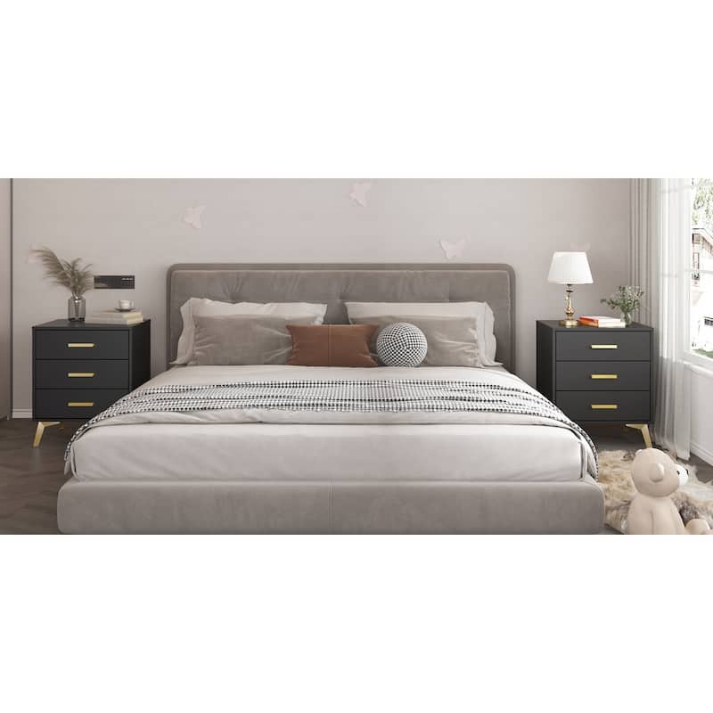 23.6'' Tall 3 - Drawer Nightstand End Table Beside Table Spray Paint