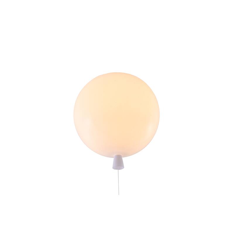 1-Light White Acrylic Flush Mount In A Balloon Shape