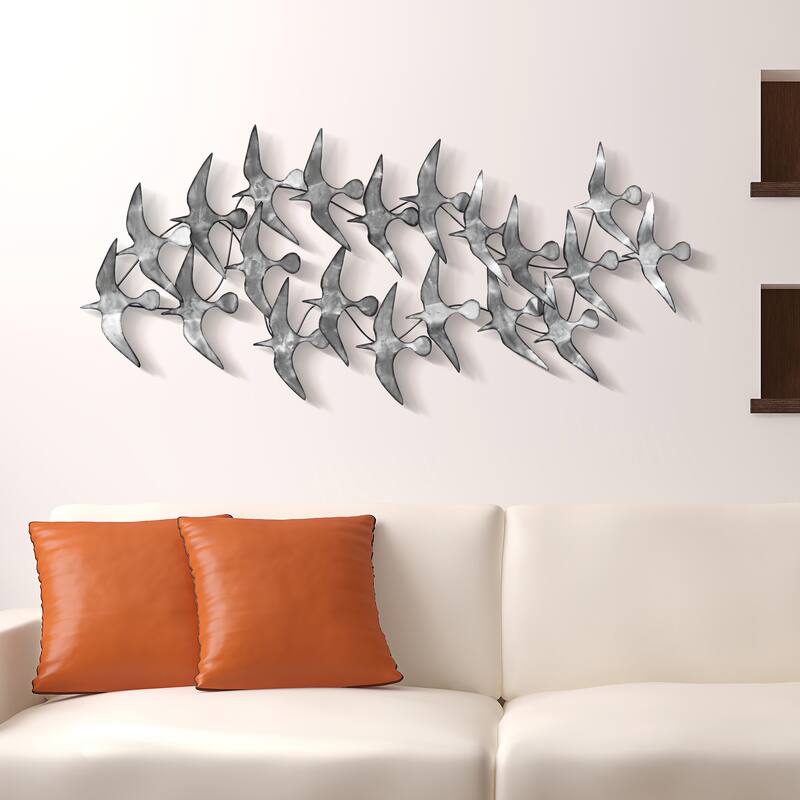 Colorful Hand Painted Etched Metal Wall Sculpture