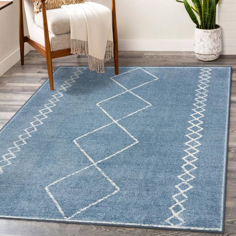 Luxe Weavers Boho Moroccan Geometric Area Rug - 8' x 10' - Blue