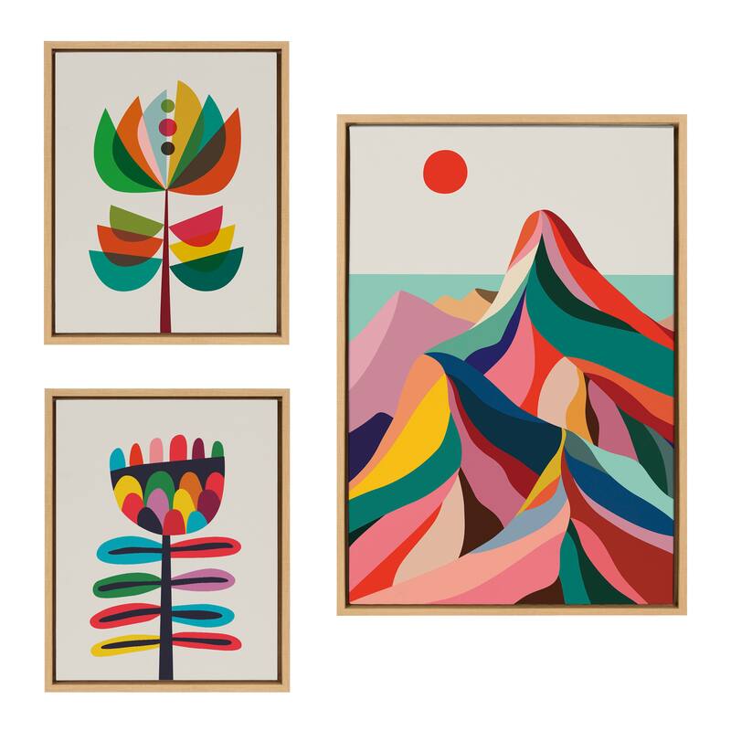 Kate and Laurel Sylvie Wilderness Canvas Art Set by Rachel Lee - 3 Piece Set