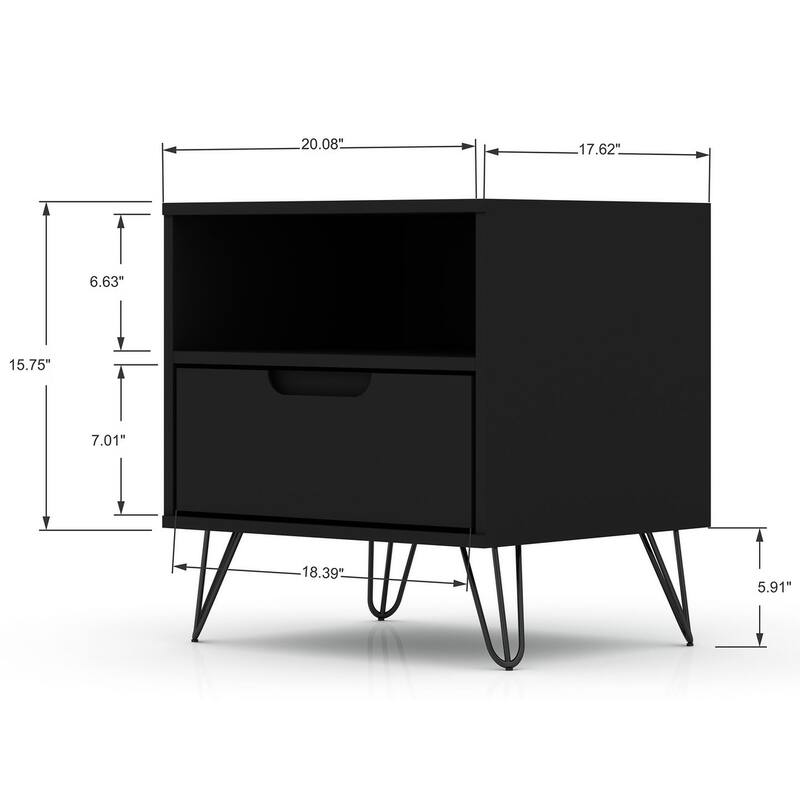 Carson Carrington Bandene Mid-century Modern 1-drawer Wood Nightstand