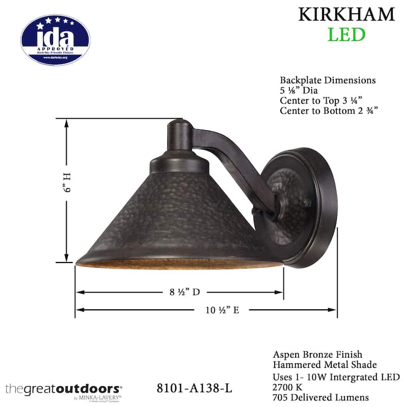 The Great Outdoors 1 Light 6" Height LED Outdoor Wall Sconce from the