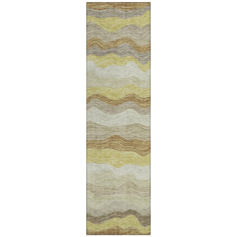 Machine Washable Indoor/ Outdoor Ombre Stripes Chantille Rug