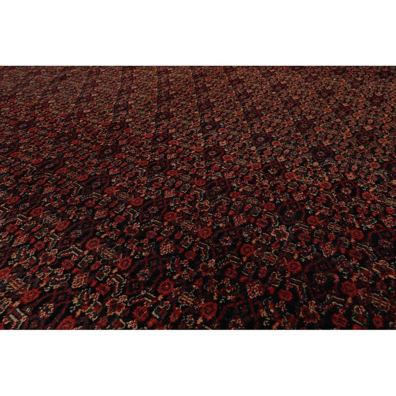 Hand Knotted Antique Black Persian Wool Traditional Oriental Area Rug - 10' x 13' 2''