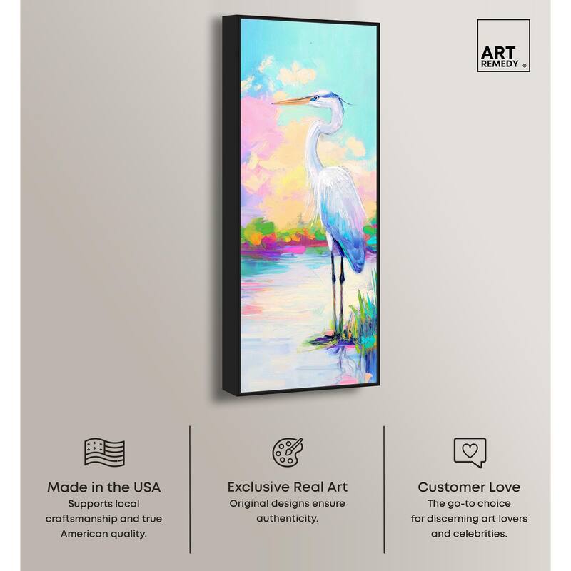 Expressive Egret II Panoramic Canvas by Art Remedy