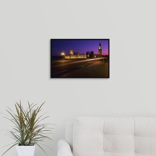 LONDON HOUSES OF PARLIAMENT PURPLE HUE ART CANVAS