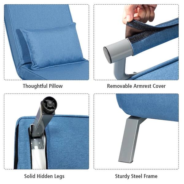 Shop Costway Folding 5 Position Convertible Sleeper Bed Armchair