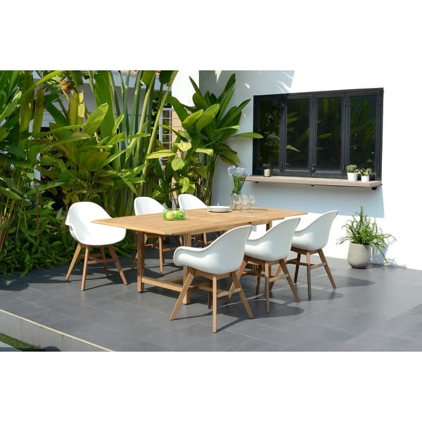 Amazonia Hawaii FSC Solid Teak 7 Piece Rectangular Outdoor Patio Dining