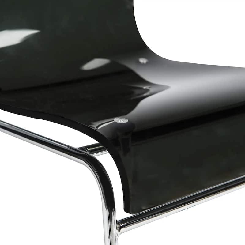 Lima Modern Transparent Acrylic in Chrome Steel Frame Dining Chair