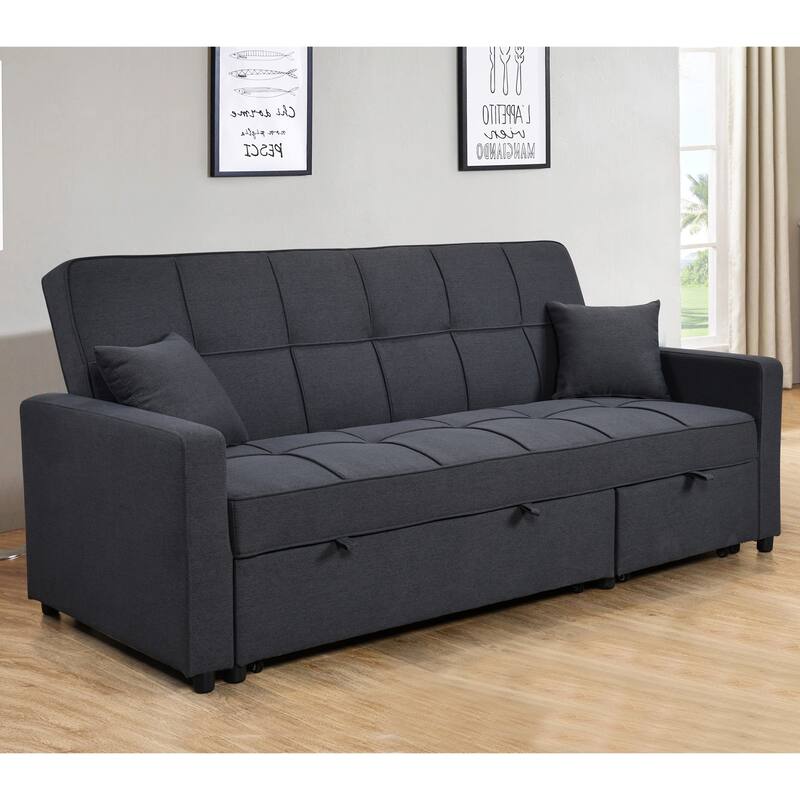 Upholstered Sofa Bed with Adjustable Backrest