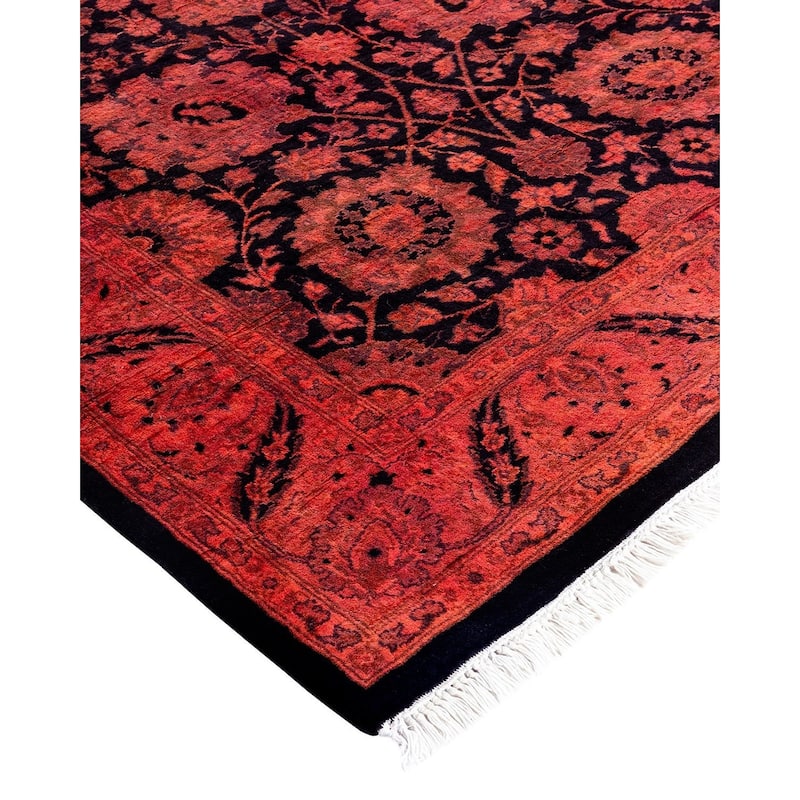 Contemporary Overdyed Wool Hand Knotted Runner - 3' 1" x 8' 3"