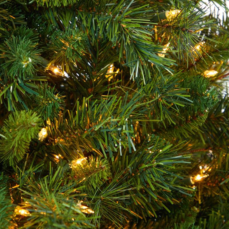 4.5ft Artificial Christmas Tree with Lights & Planter - Holiday Decor - Green - 48