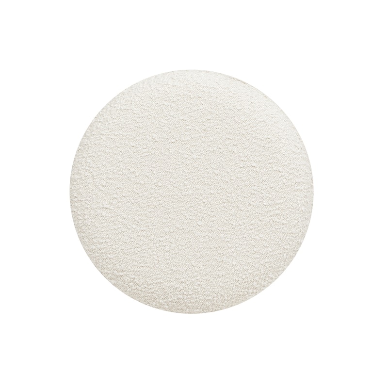 Bali 18.5" Hemisphere Boucle Ottoman with Wood Base