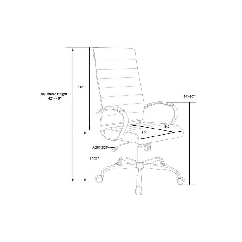 Leather Office Chair High Back Adjustable Ergonomic Desk Chair Modern Swivel Task Chair