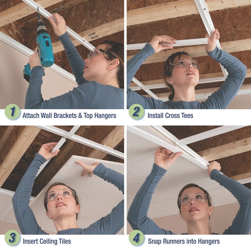 CeilingMAX 100 sq. ft. Moonstone Copper Surface Mount Grid Kit