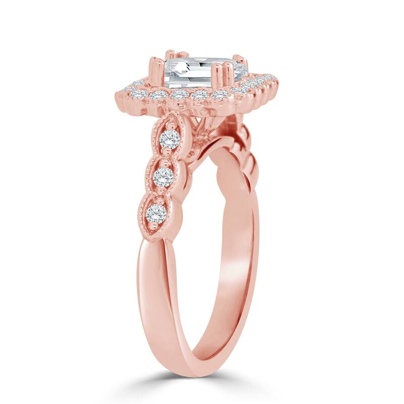 Auriya 14k Gold 2 1/2ctw Vintage Emerald-cut Halo Diamond Engagement Ring (H-I, VS1-VS2)