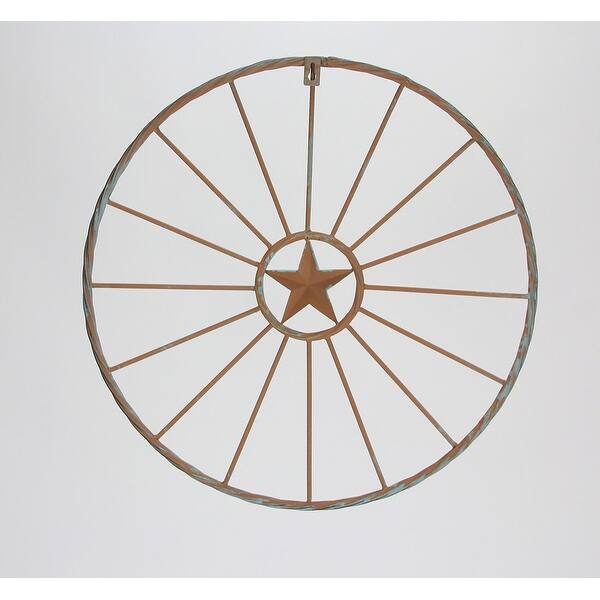 Shop 18 Inch Metal Round Star Plaque Rustic Hand Paint Aged Wall Hanging Art Decor Overstock 30828200