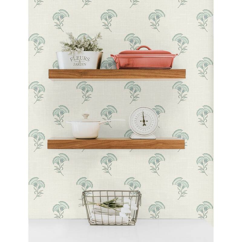 Seabrook Designs Lotus Branch Floral Nonwoven Unpasted Wallpaper