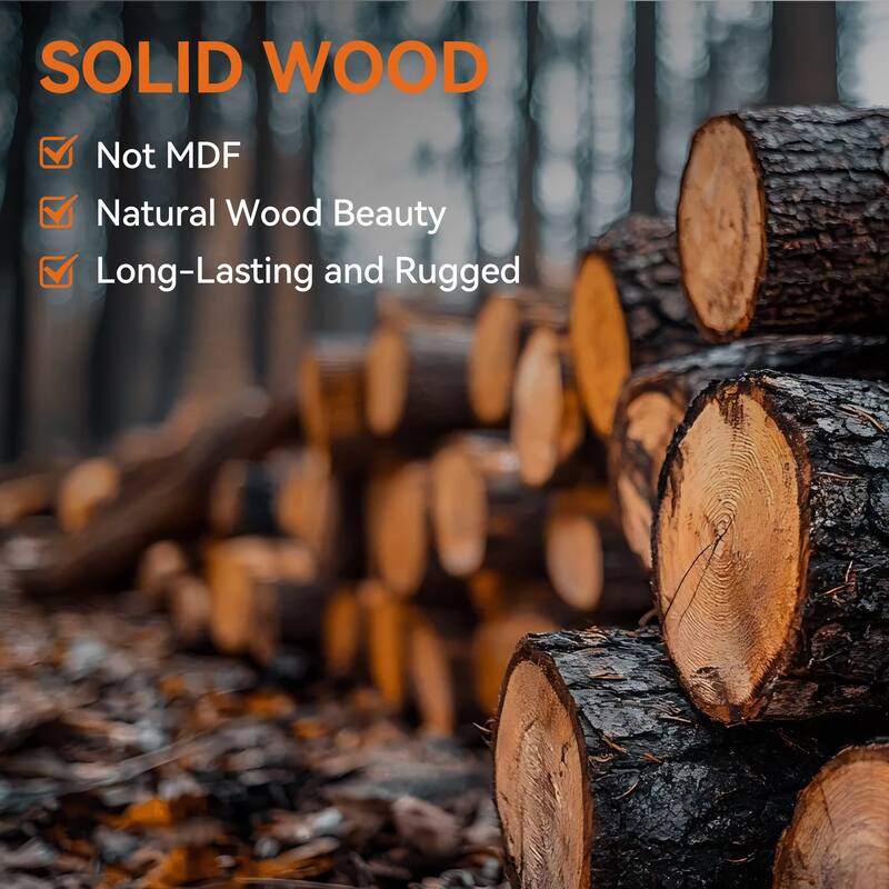 Solid Wood Bench with Sturdy Legs, 59" Rustic Entryway Bench