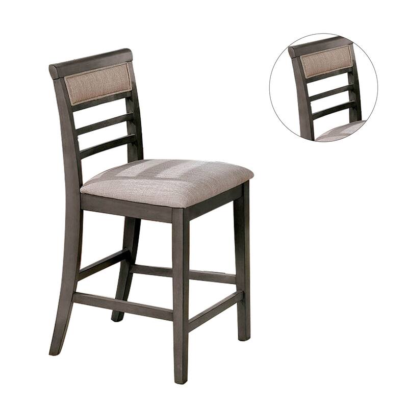 Counter Height Table Set in Weathered Gray and Beige Finish