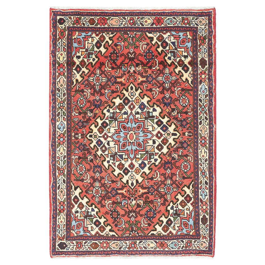 ECARPETGALLERY Hand-knotted Andelz Red Wool Rug - 3'2 x 4'9