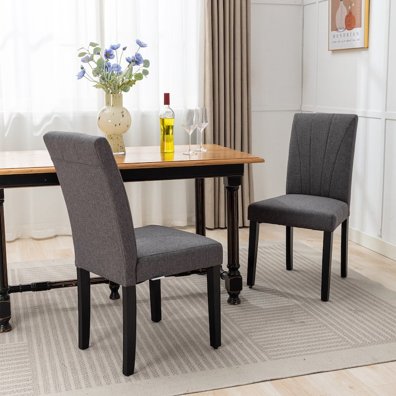 VECELO 3-Color Upholstered Dining Chairs Set with 19.5" Wide Seat 19.3" High Back Dining Chair Modern 37" Parson Chairs