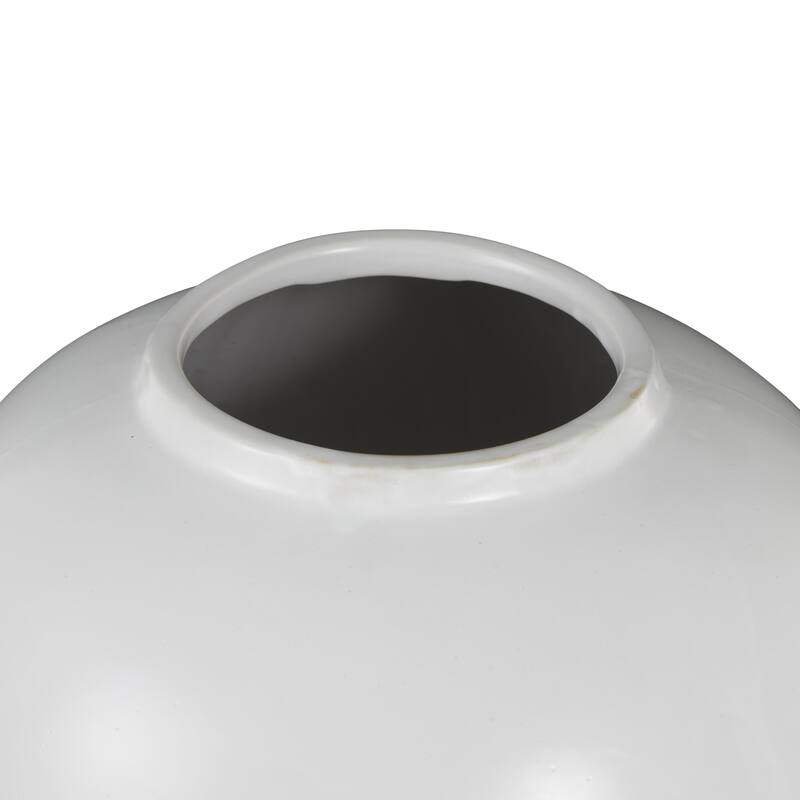 Ceramic Rounded Hourglass Decorative Jars with Lid and Ball Knob - White or Black- Roche River Decor