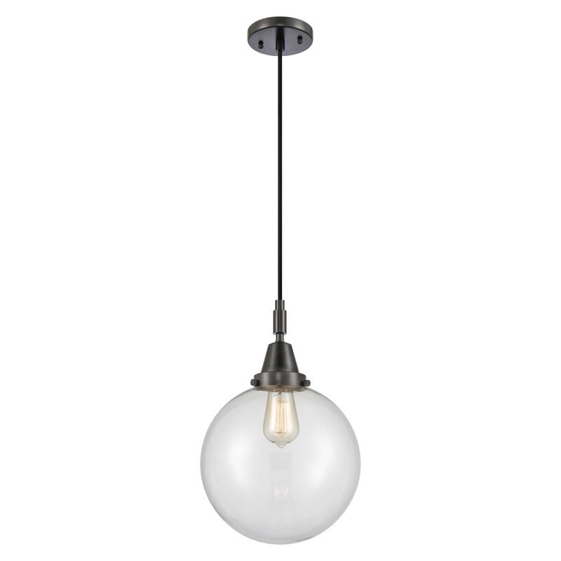 Innovations Lighting Downtown Urban - Caden Beacon - 1 Light 10" Cord Hung Mini Pendant - Clear Shade/Matte Black