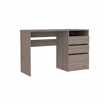 47" Light Gray Computer Desk With Three Drawers - Light Grey
