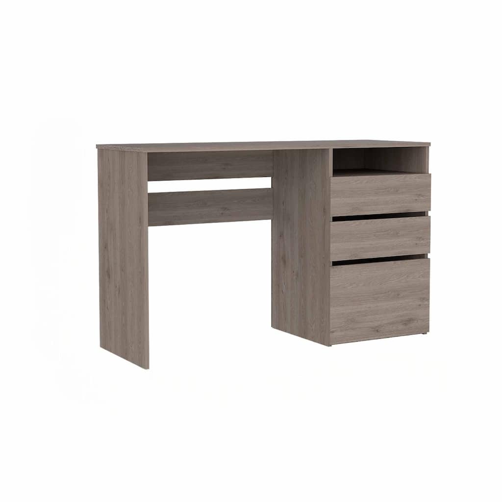 47" Light Gray Computer Desk With Three Drawers - Light Grey