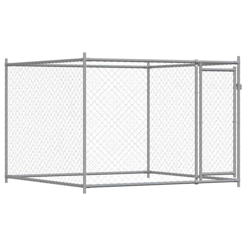vidaXL Dog Cage Grey Galvanized Steel Durable Dog Cage