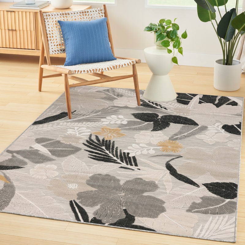 Nourison Suncoast Indoor/Outdoor Floral Area Rug.