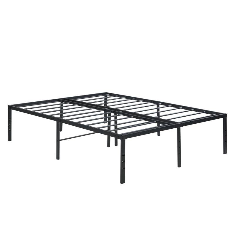 Metal Bed Frame, Full Size Bed Frame with Storage Space, Heavy Duty Sturdy Mattress Foundation, for Bedroom, Apartment