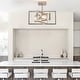 preview thumbnail 33 of 61, Zjvaive 3-Light Rectangular Semi Flush Mount Ceiling Light Farmhouse Metal Cage Light Fixture