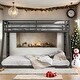 preview thumbnail 2 of 7, Stable and Safe Full XL over Queen Metal Bunk Bed with Dual Ladders for Bedroom