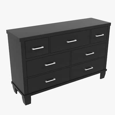 7-Drawer Dresser for Bedroom, Modern Wooden Storage Chest with Metal Handles, Sturdy MDF Organizer for Closet, Nursery