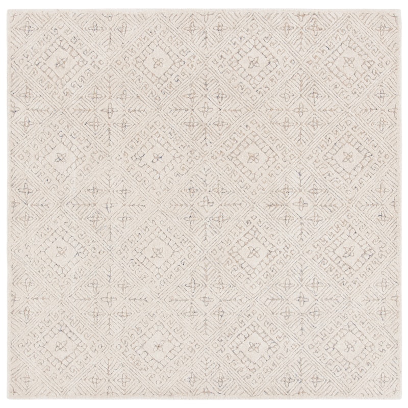 SAFAVIEH Handmade Glamour Klarita Wool Rug - 6' Square - Ivory/Beige